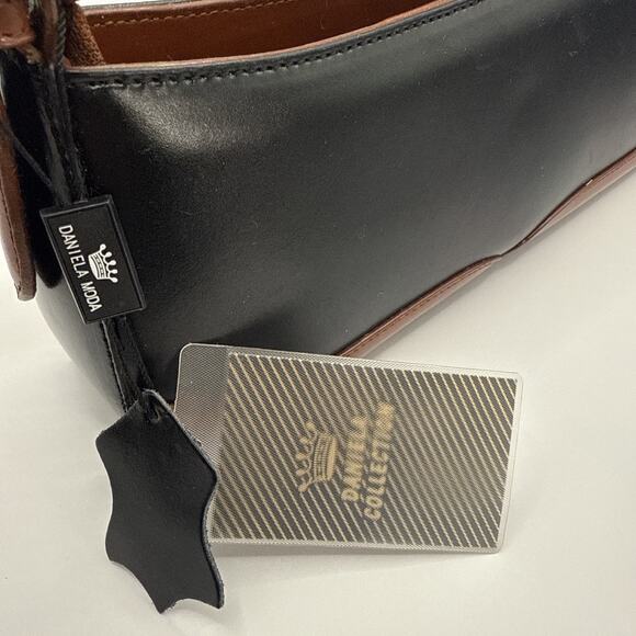 Daniela Moda Black & Brown Genuine Italian Leather Handbag NWT - Picture 13 of 16